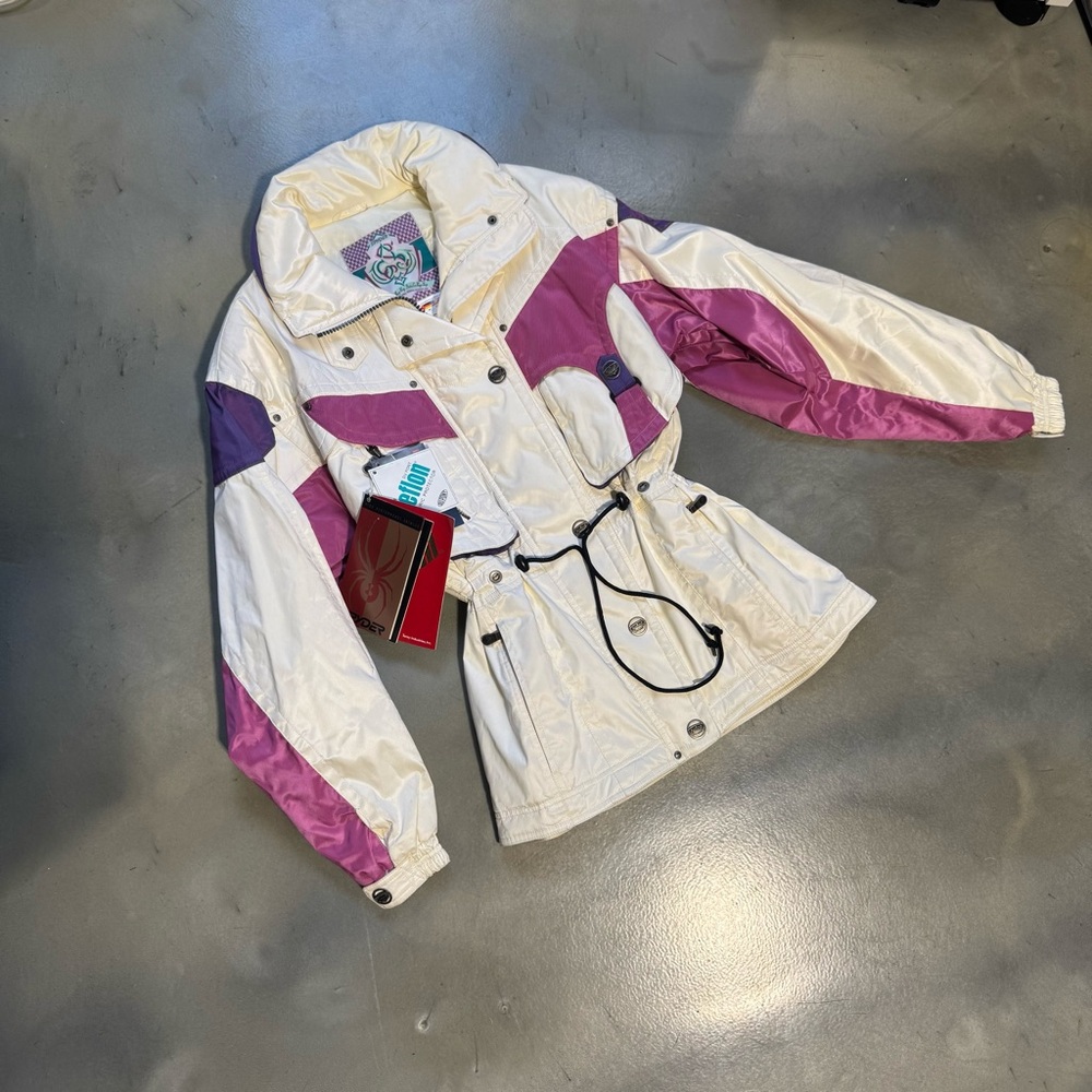 1990 Spyder Women's White and Pink Ski Jacket
